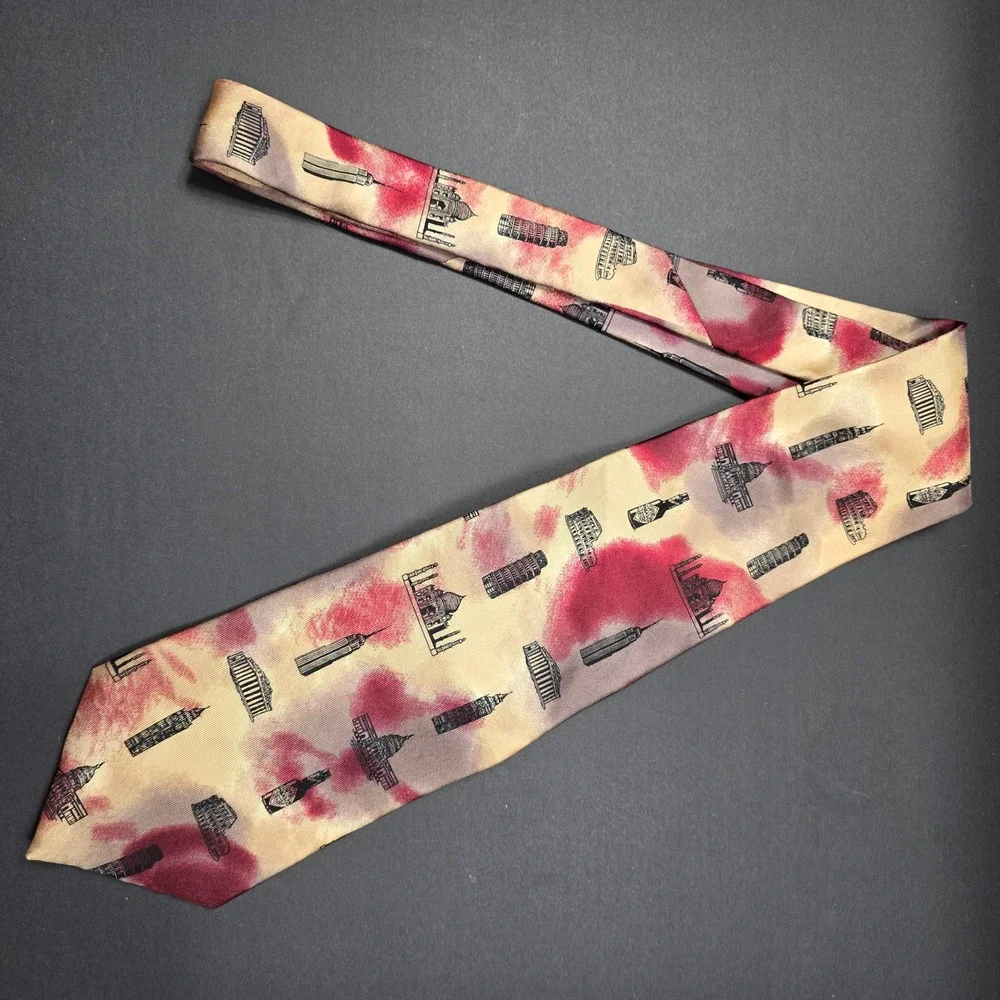 Tabasco Brand Neckwear Novelty Necktie World Landmarks Architecture Silk
